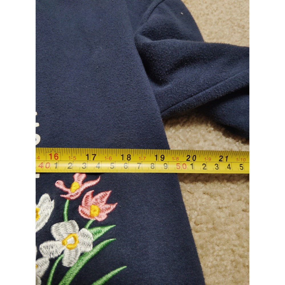 Howls Moving Castle Ghibli Sweatshirt Women Size Medium Blue Embroidered - Picture 6 of 7